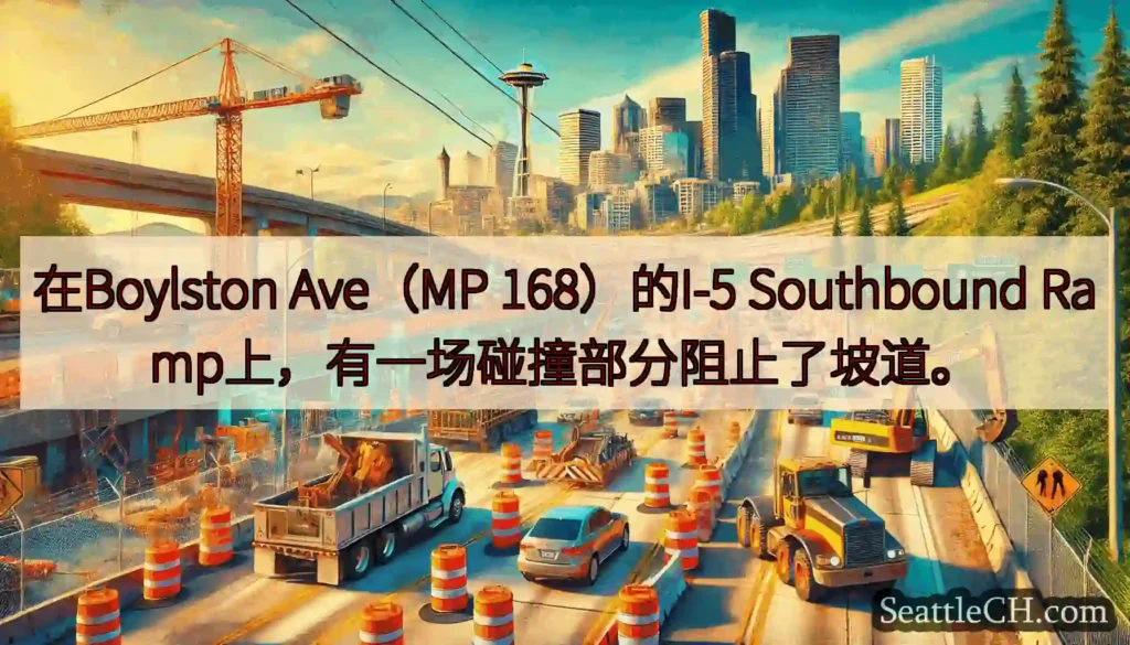 在Boylston Ave（MP 168）的I-5 Southbound