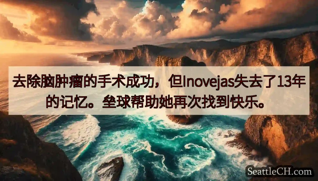 去除脑肿瘤的手术成功，但Inovejas失去了13年的记忆。垒球帮助她再次找到快乐。