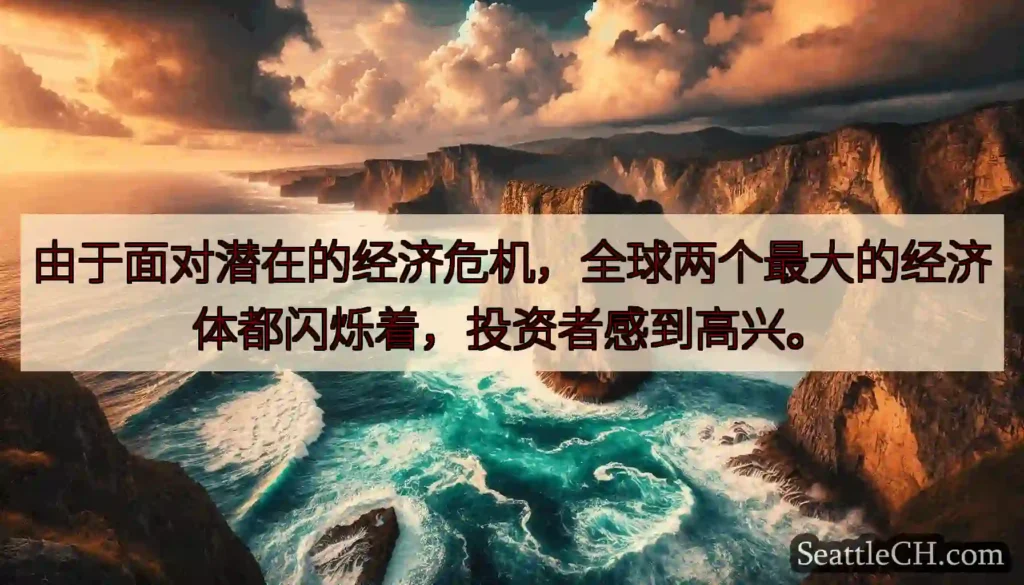 由于面对潜在的经济危机，全球两个最大的经济体都闪烁着，投资者感到高兴。