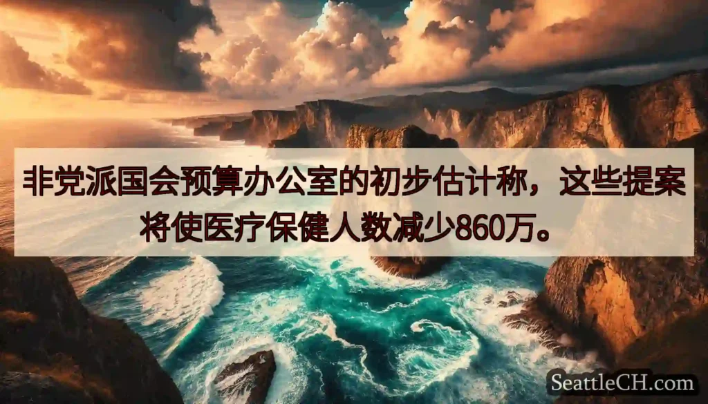 非党派国会预算办公室的初步估计称，这些提案将使医疗保健人数减少860万。
