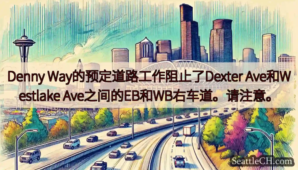 Denny Way的预定道路工作阻止了Dexter Ave和Westlake