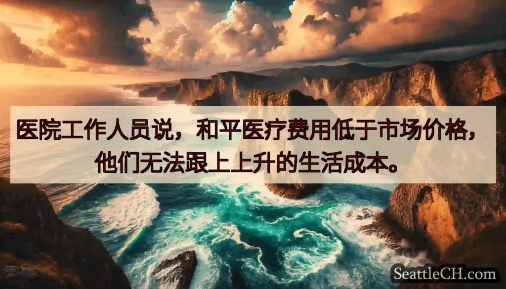 医院工作人员说，和平医疗费用低于市场价格，他们无法跟上上升的生活成本。