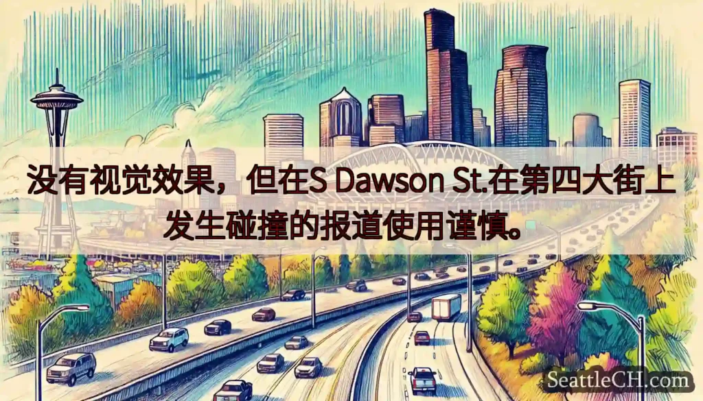 没有视觉效果，但在S Dawson St.在第四大街上发生碰撞的报道使用谨慎。