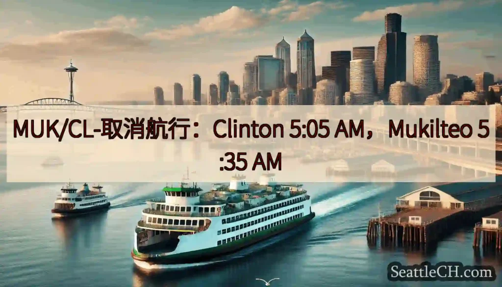 MUK/CL-取消航行：Clinton 5:05 AM，Mukilteo 5:35 AM