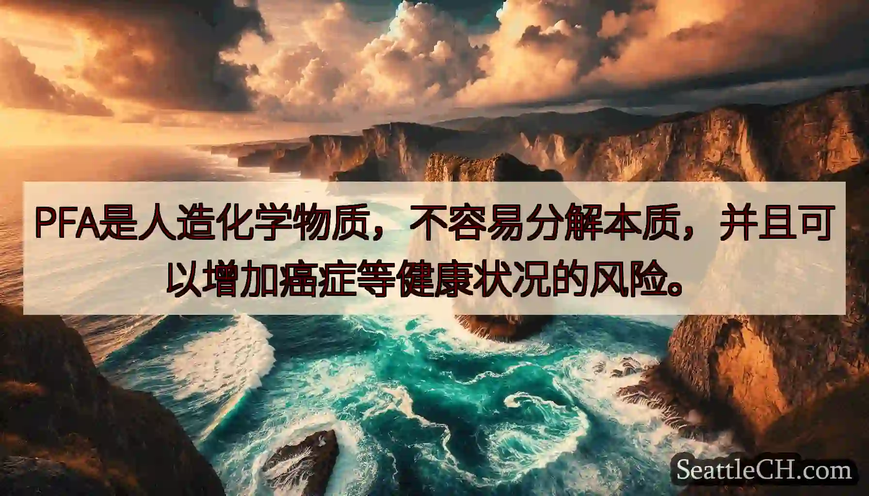 PFA是人造化学物质，不容易分解本质，并且可以增加癌症等健康状况的风险。