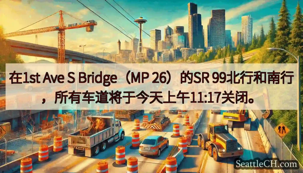 在1st Ave S Bridge（MP 26）的SR