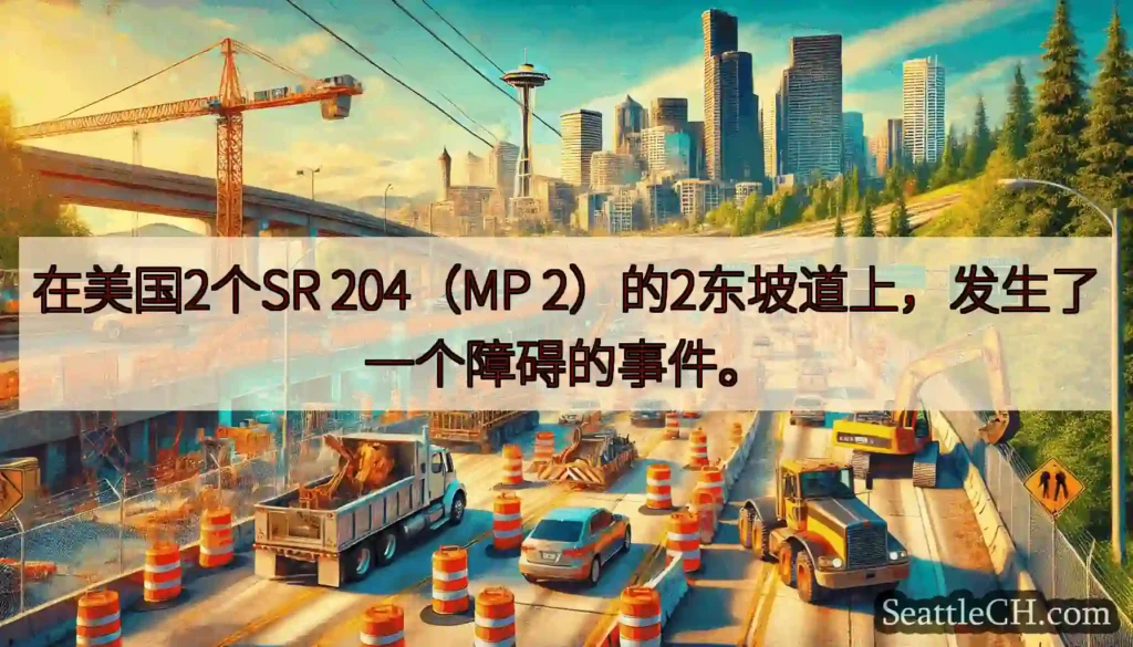 在美国2个SR 204（MP 2）的2东坡道上，发生了一个障碍的事件。