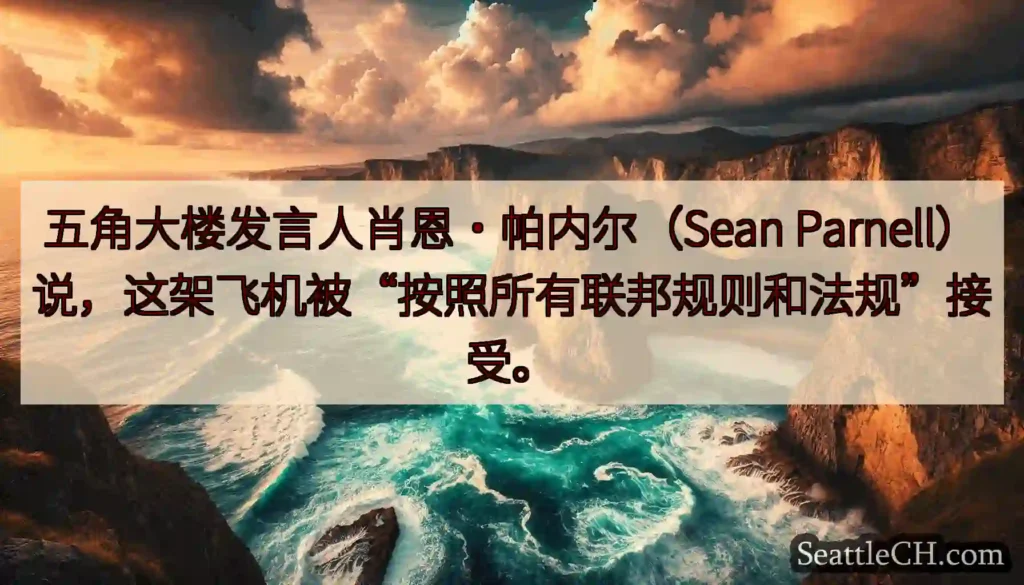 五角大楼发言人肖恩·帕内尔（Sean Parnell）说，这架飞机被“按照所有联邦规则和法规”接受。