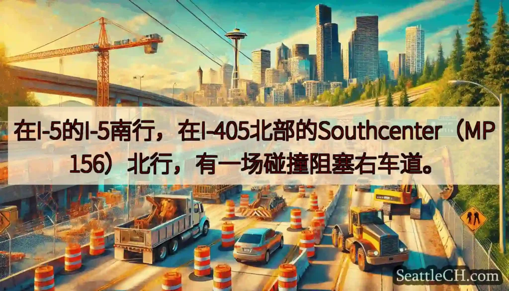 在I-5的I-5南行，在I-405北部的Southcenter（MP