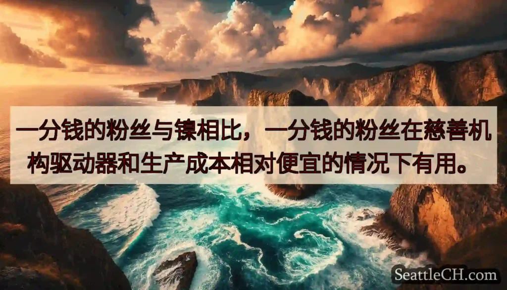 一分钱的粉丝与镍相比，一分钱的粉丝在慈善机构驱动器和生产成本相对便宜的情况下有用。
