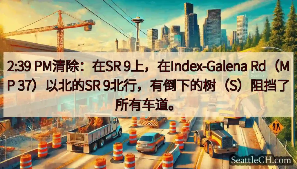 2:39 PM清除：在SR 9上，在Index-Galena Rd（MP 37）以北的SR