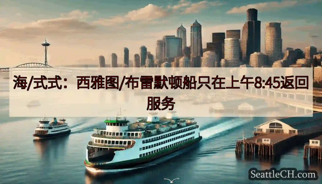 海/式式：西雅图/布雷默顿船只在上午8:45返回服务