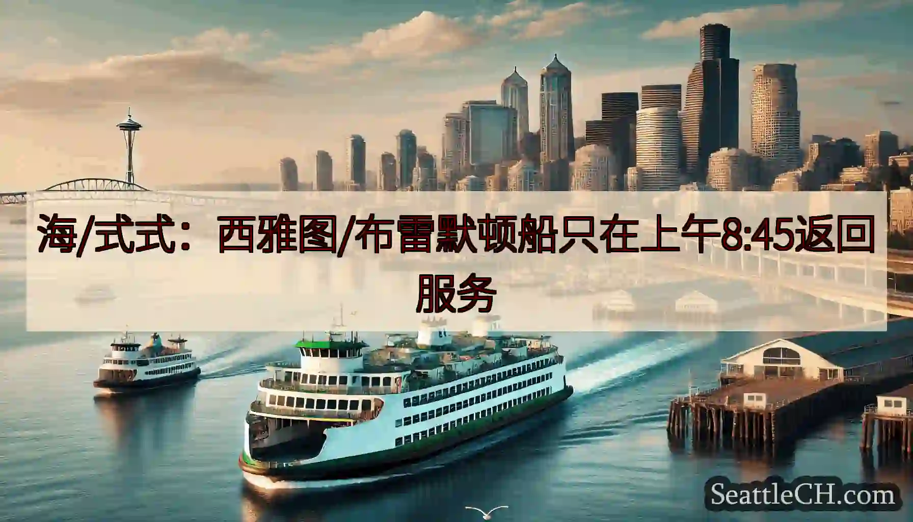 海/式式：西雅图/布雷默顿船只在上午8:45返回服务
