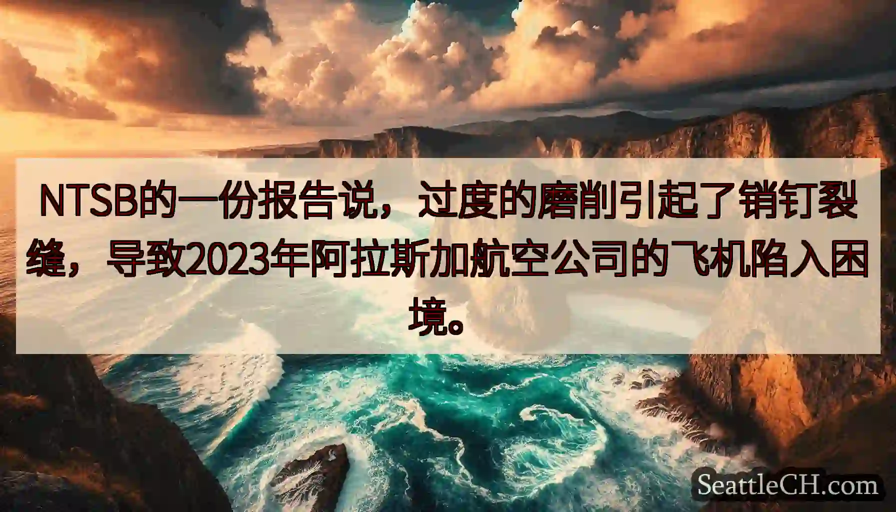 NTSB的一份报告说，过度的磨削引起了销钉裂缝，导致2023年阿拉斯加航空公司的飞机陷入困境。