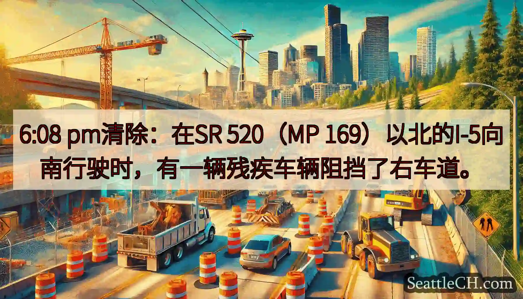 6:08 pm清除：在SR 520（MP