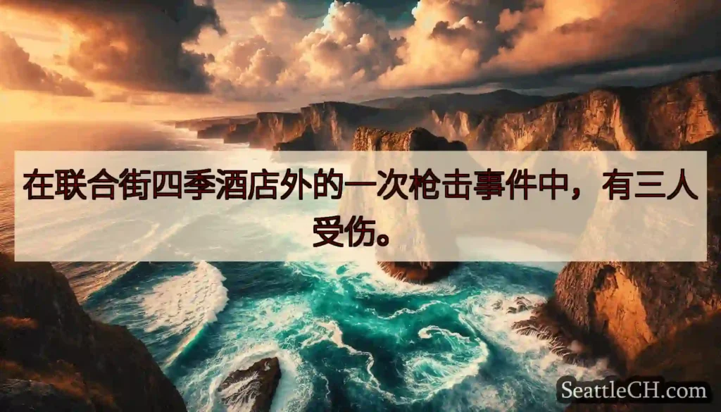 在联合街四季酒店外的一次枪击事件中,有三人受伤。