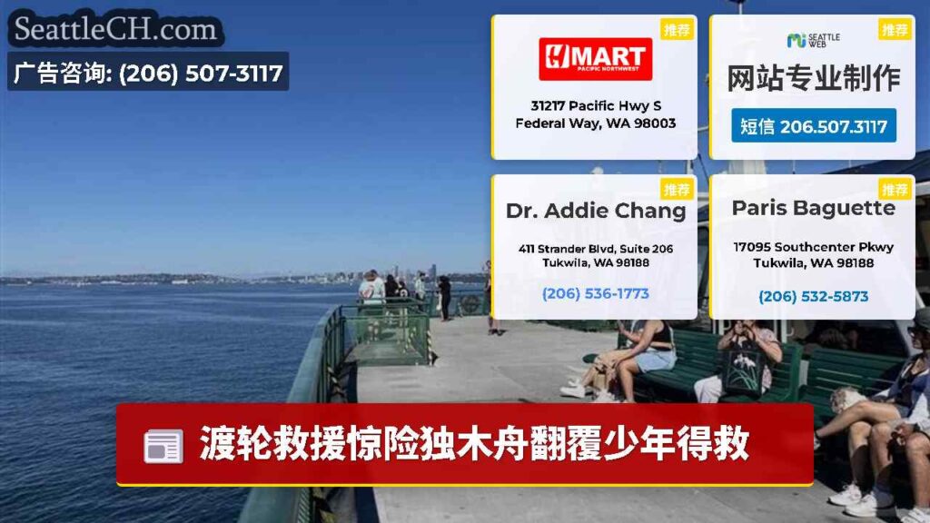 渡轮救援惊险独木舟翻覆少年得救