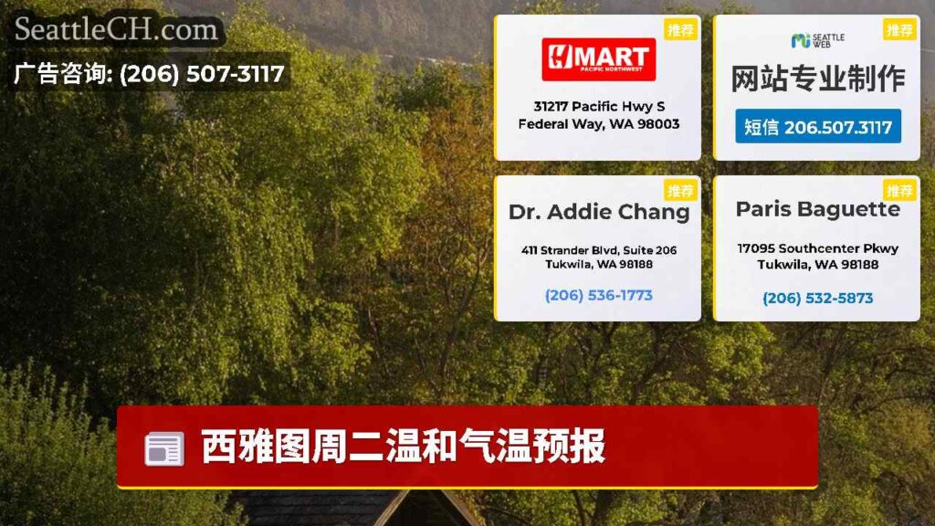 西雅图周二温和气温预报