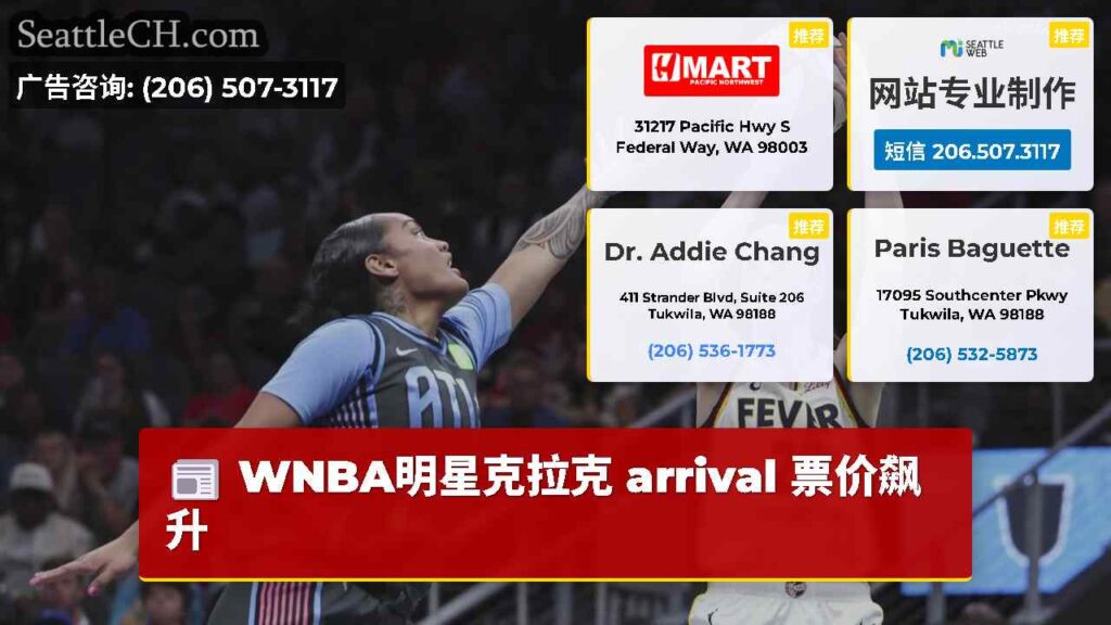 WNBA明星克拉克 arrival 票价飙升