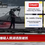 嫌疑人跳湖逃脱被抓