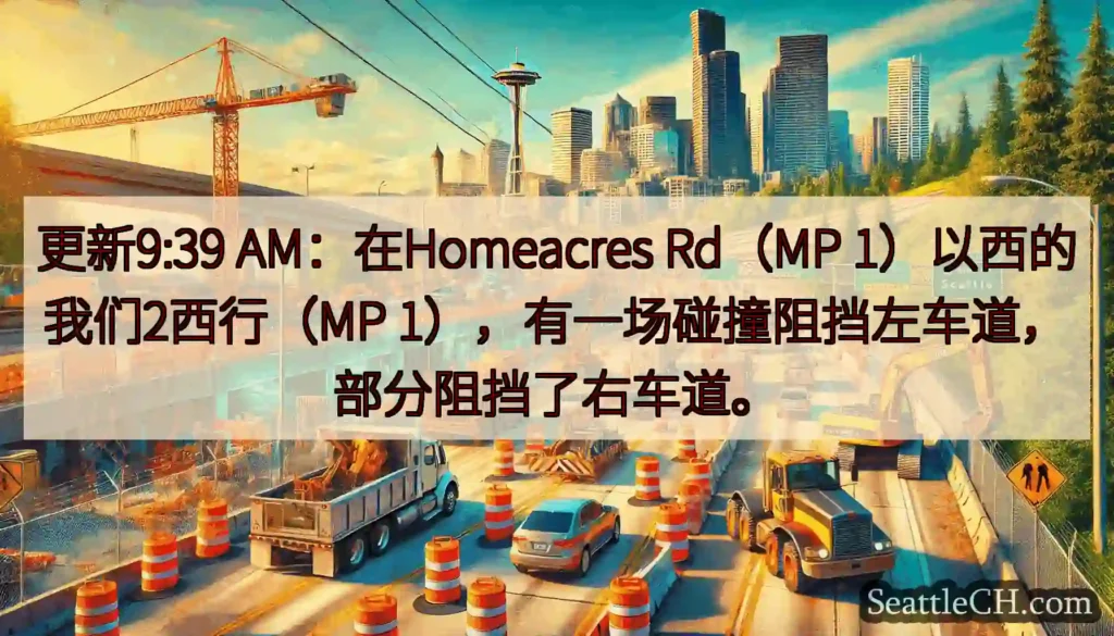 更新9:39 AM：在Homeacres Rd（MP 1）以西的我们2西行（MP