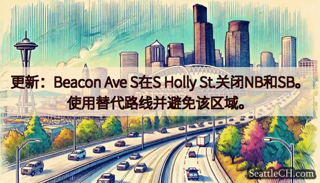 更新：Beacon Ave S在S Holly St.关闭NB和SB。使用替代路线并避免该区域。