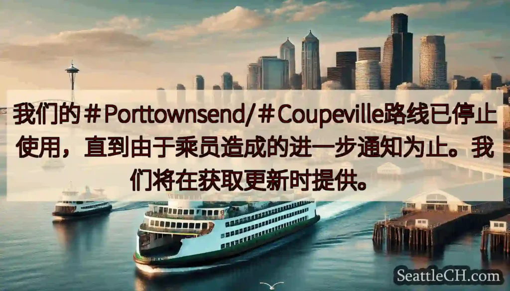 我们的＃Porttownsend/＃Coupeville路线已停止使用，直到由于乘员造成的进一步通知