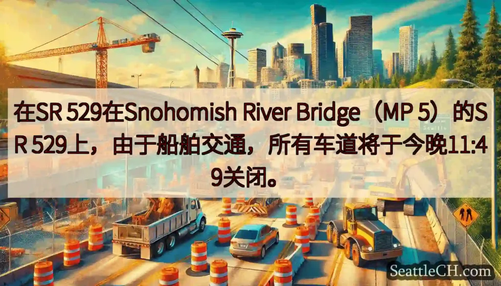 在SR 529在Snohomish River Bridge（MP 5）的SR