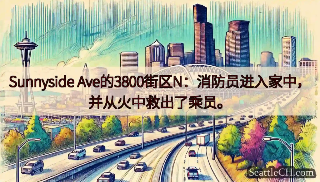 Sunnyside Ave的3800街区N：消防员进入家中，并从火中救出了乘员。