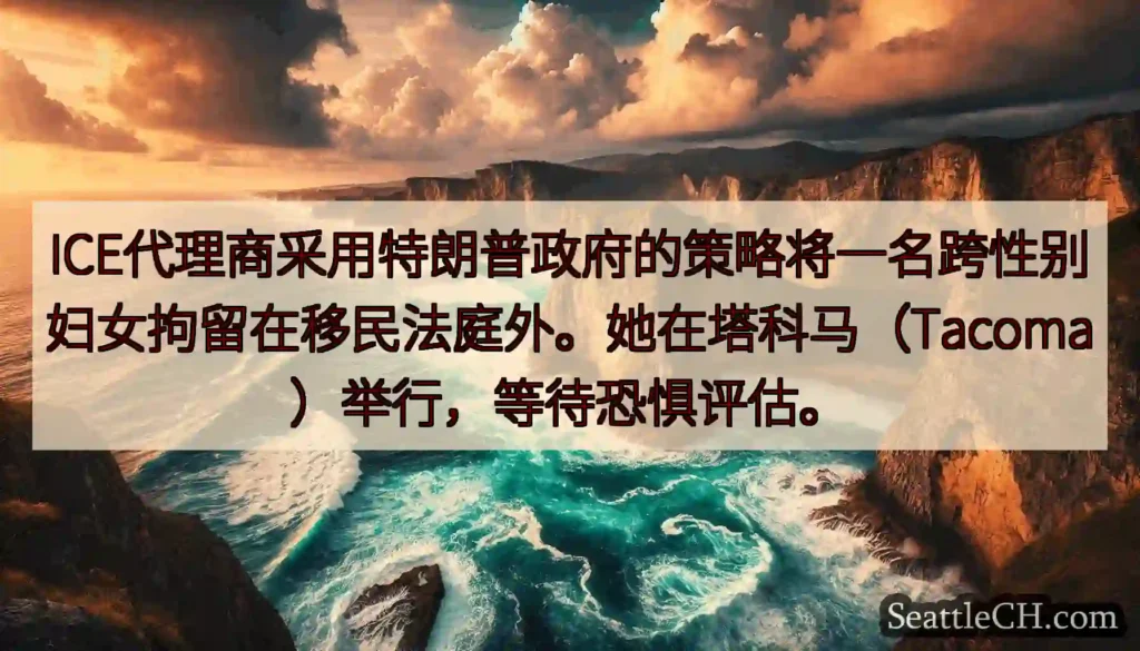 ICE代理商采用特朗普政府的策略将一名跨性别妇女拘留在移民法庭外。她在塔科马（Tacoma）举行，等