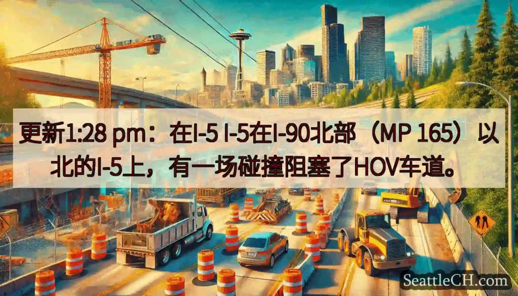 更新1:28 pm：在I-5 I-5在I-90北部（MP
