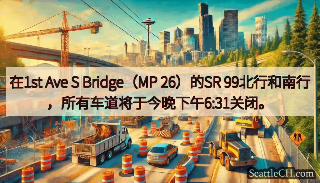 在1st Ave S Bridge（MP 26）的SR