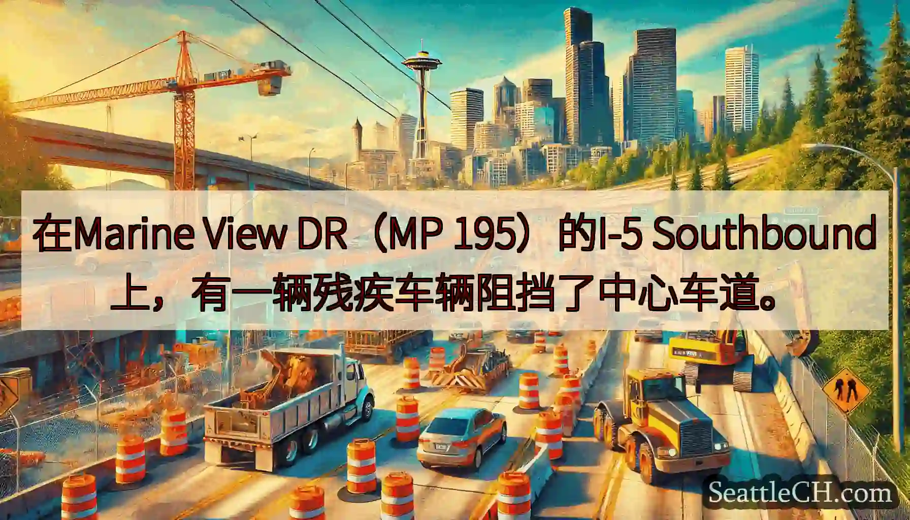 在Marine View DR（MP 195）的I-5