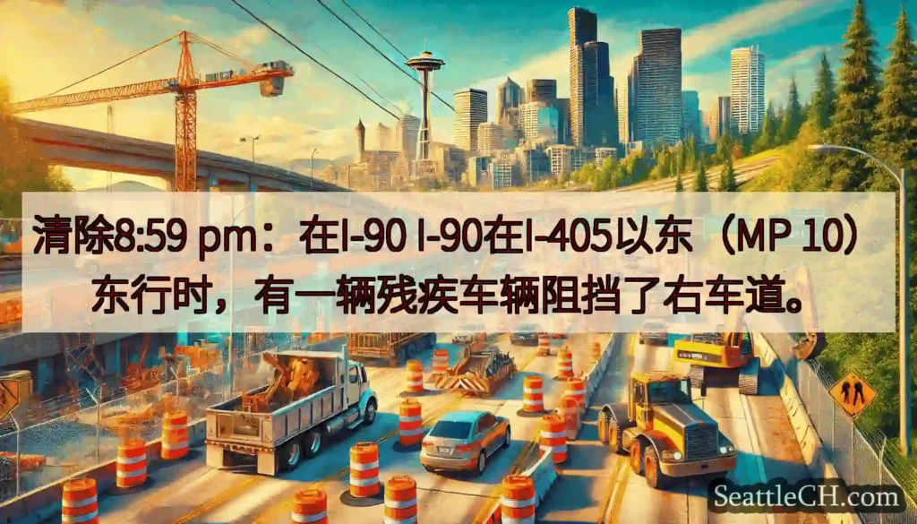 清除8:59 pm：在I-90 I-90在I-405以东（MP