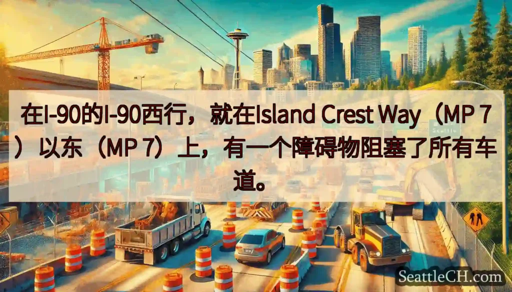 在I-90的I-90西行，就在Island Crest Way（MP 7）以东（MP
