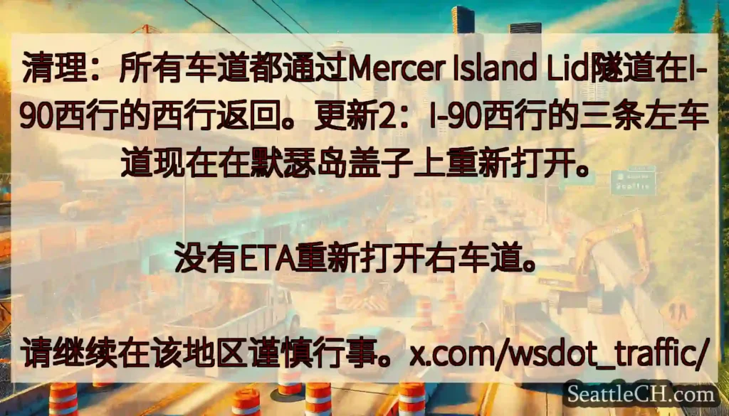 清理：所有车道都通过Mercer Island