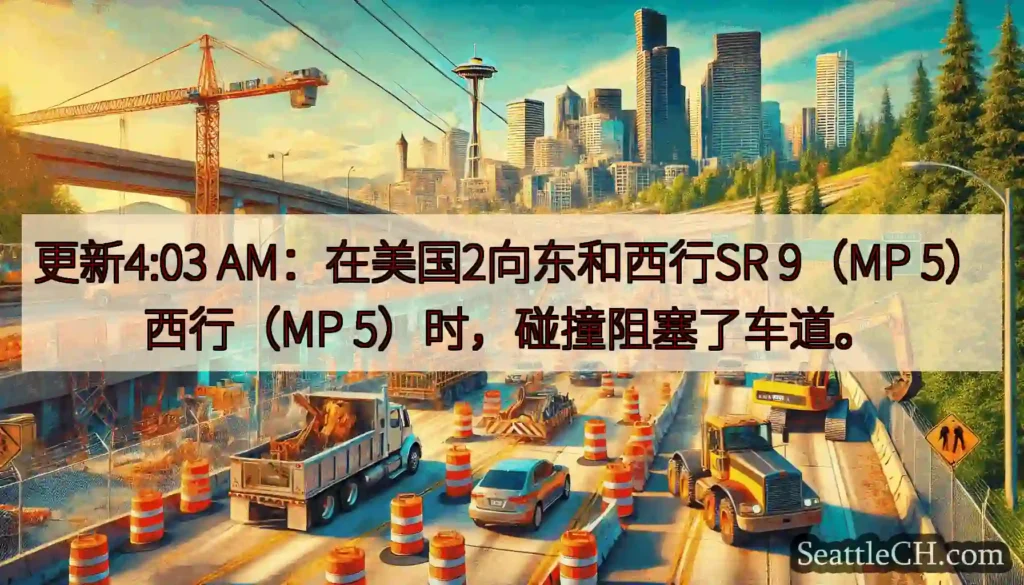 更新4:03 AM：在美国2向东和西行SR 9（MP 5）西行（MP 5）时，碰撞阻塞了车道。