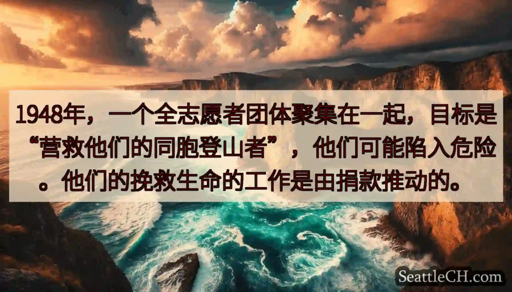 1948年，一个全志愿者团体聚集在一起，目标是“营救他们的同胞登山者”，他们可能陷入危险。他们的挽救