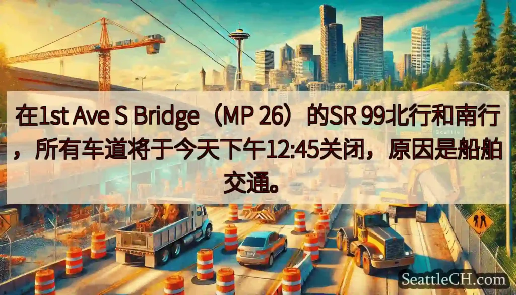 在1st Ave S Bridge（MP 26）的SR