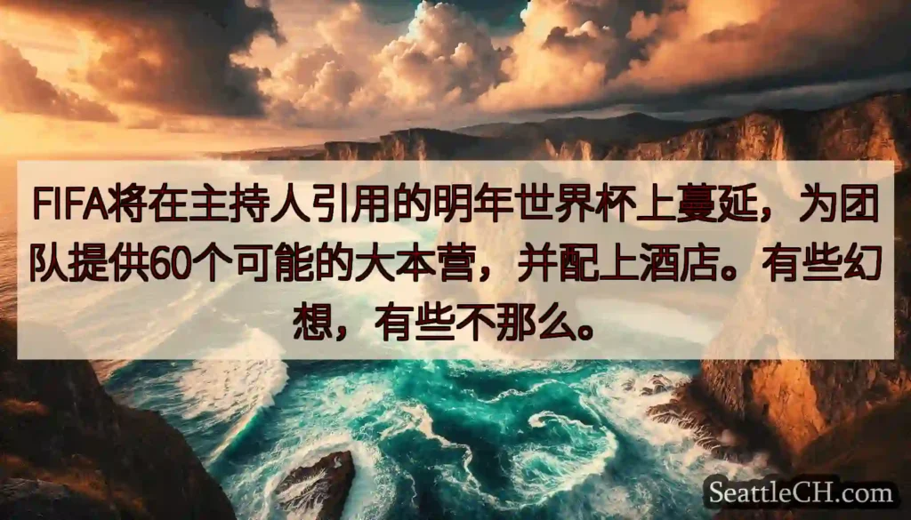 FIFA将在主持人引用的明年世界杯上蔓延，为团队提供60个可能的大本营，并配上酒店。有些幻想，有些不
