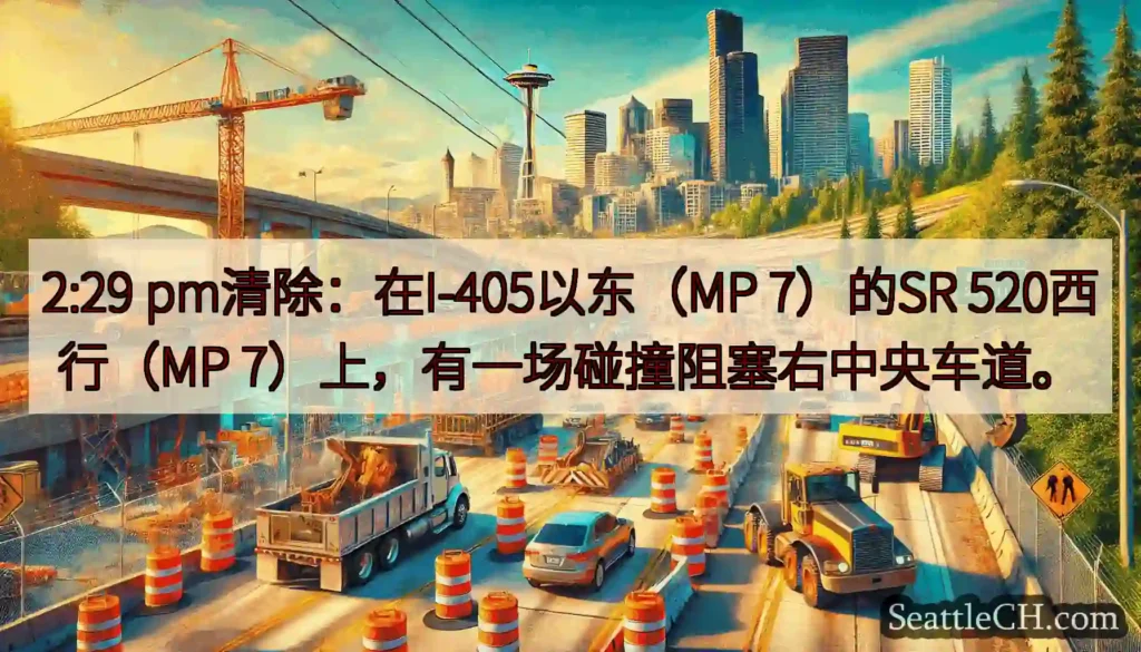 2:29 pm清除：在I-405以东（MP 7）的SR 520西行（MP