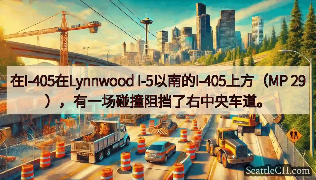 在I-405在Lynnwood I-5以南的I-405上方（MP