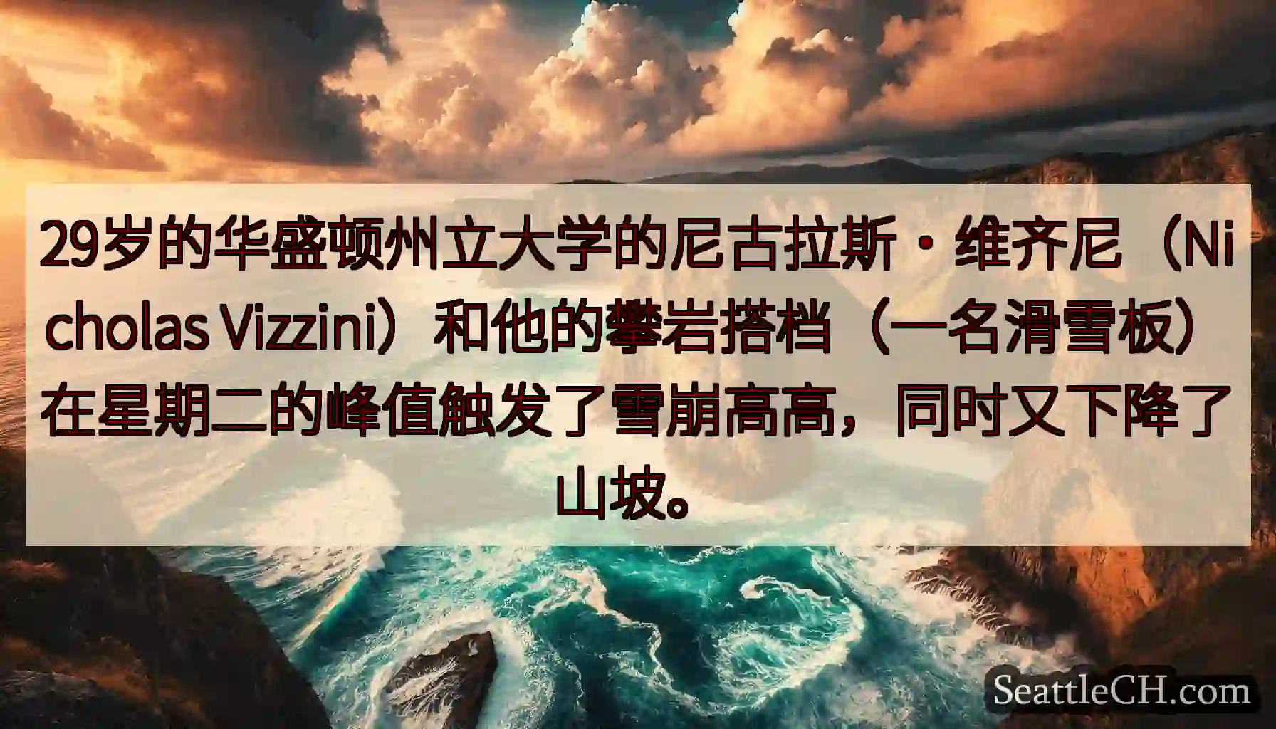 29岁的华盛顿州立大学的尼古拉斯·维齐尼（Nicholas