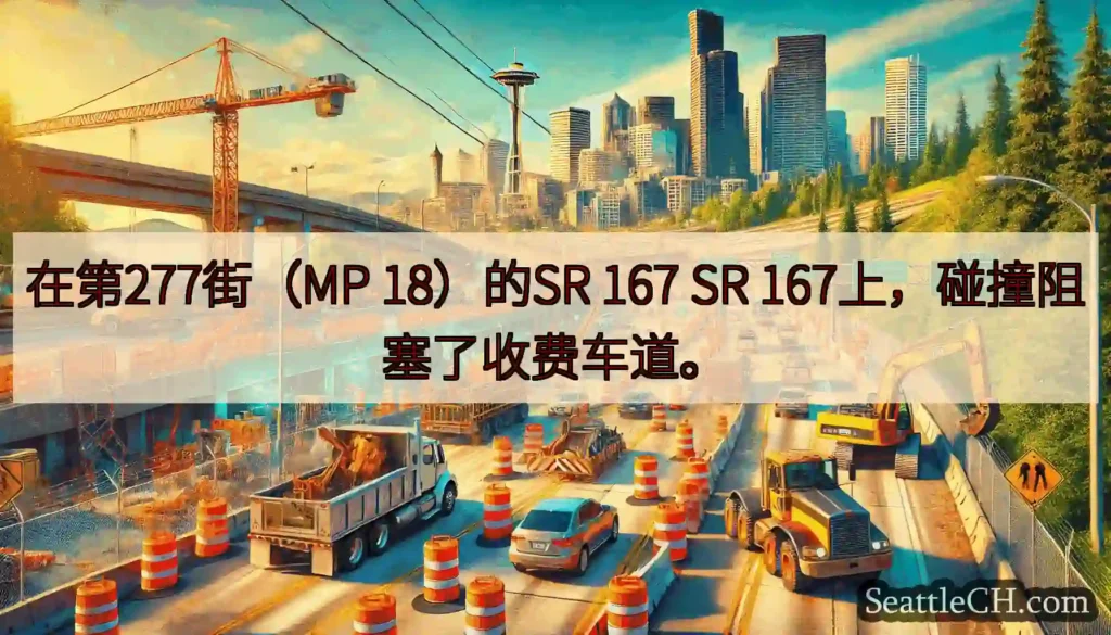 在第277街（MP 18）的SR 167 SR 167上，碰撞阻塞了收费车道。