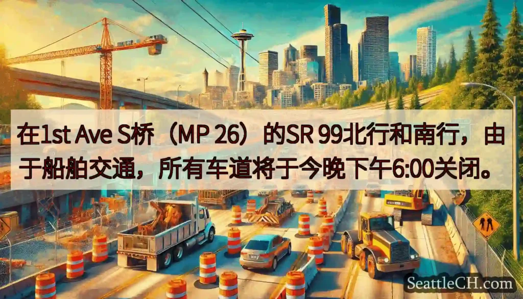 在1st Ave S桥（MP 26）的SR