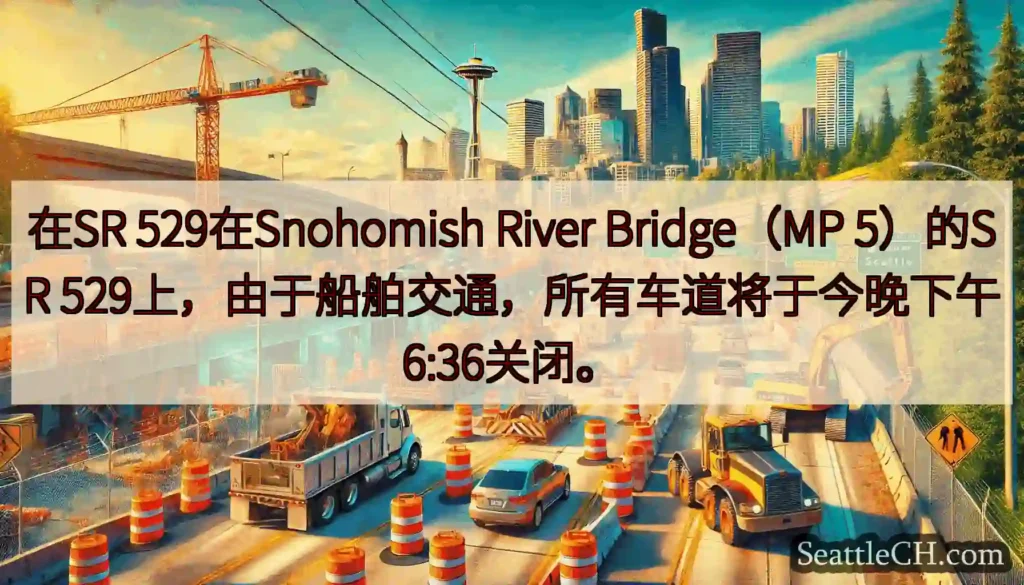 在SR 529在Snohomish River Bridge（MP 5）的SR