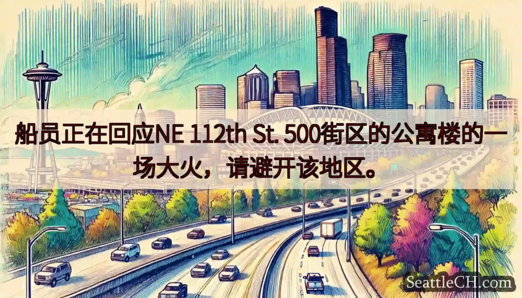 船员正在回应NE 112th St. 500街区的公寓楼的一场大火，请避开该地区。
