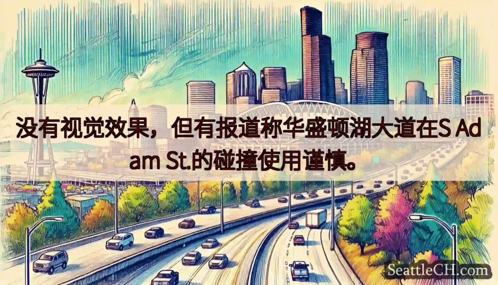 没有视觉效果，但有报道称华盛顿湖大道在S Adam St.的碰撞使用谨慎。