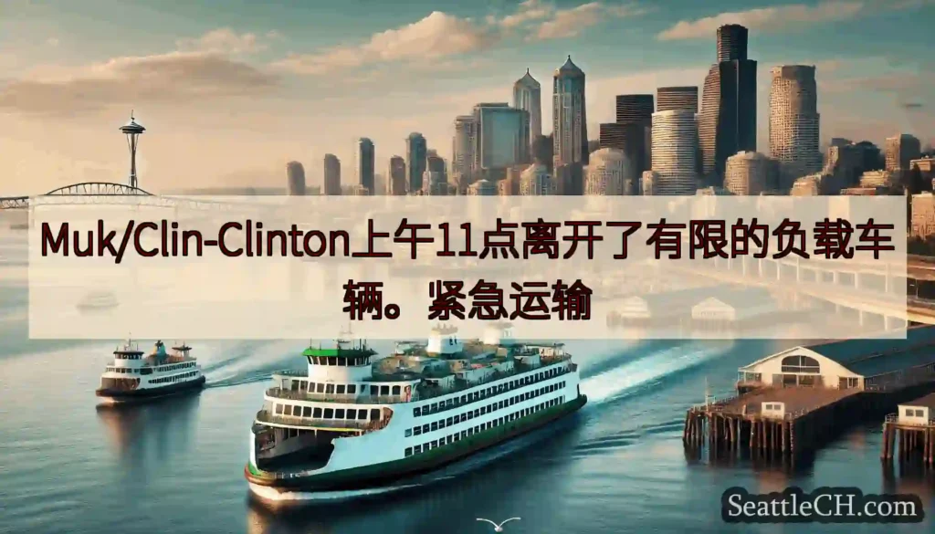 Muk/Clin-Clinton上午11点离开了有限的负载车辆。紧急运输https://wsdot.