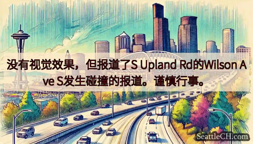 没有视觉效果，但报道了S Upland Rd的Wilson Ave S发生碰撞的报道。谨慎行事。